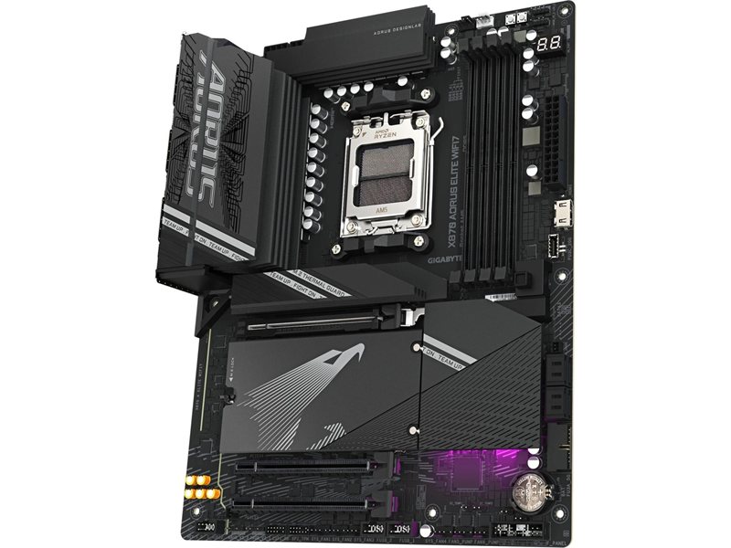 Материнская плата GIGABYTE X870M AORUS ELITE WIFI7, AM5, B850, 4*DDR5, 2*SATA, 2*M.2, 6*USB 3.2, 4*USB 2.0, Type-C, 2*PCIx16, HDMI, mATX