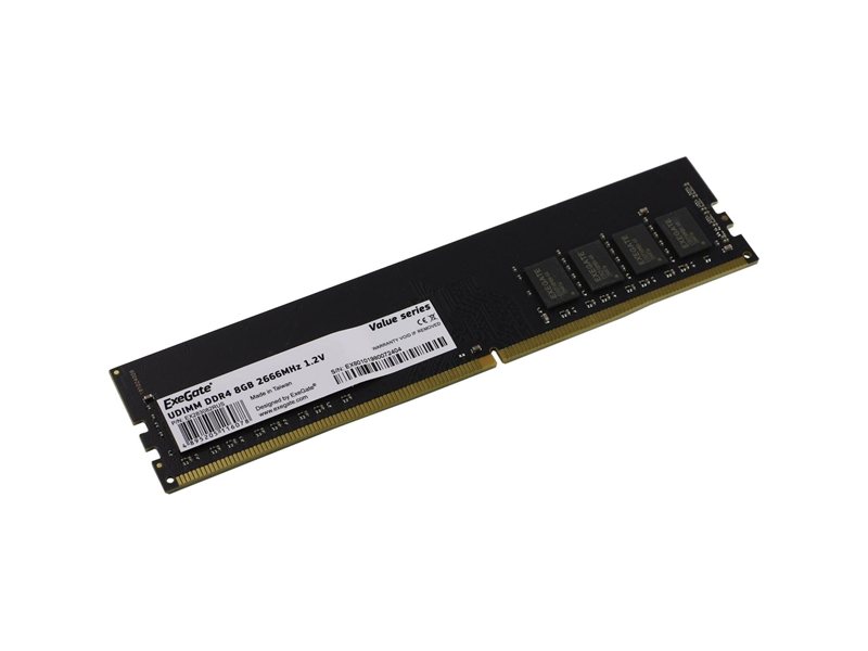 Exegate EX283082RUS Модуль памяти ExeGate Value DIMM DDR4 8GB <PC4-21300> 2666MHz