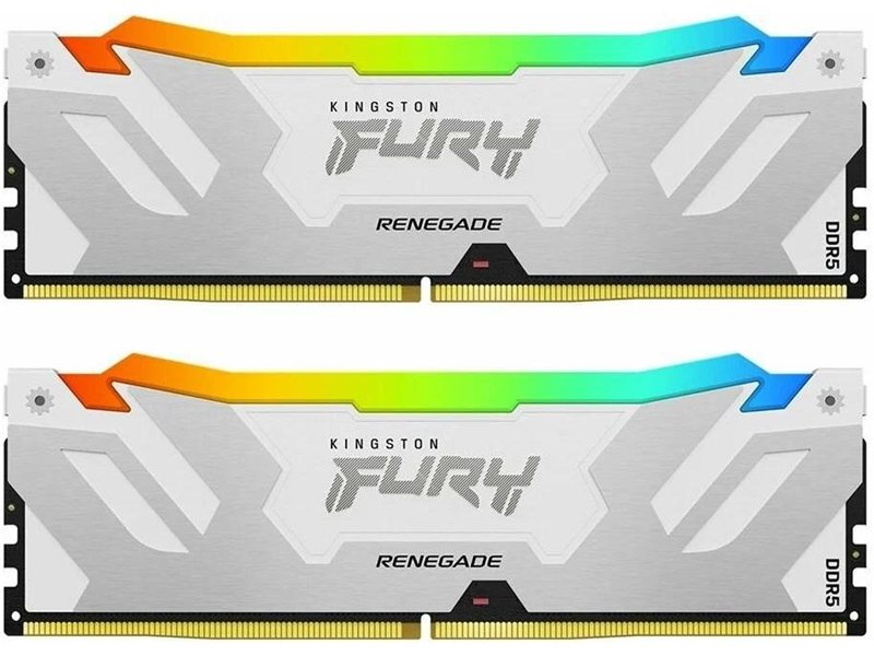 Память оперативная/ Kingston 32GB 6400MT/s DDR5 CL32 DIMM (Kit of 2) FURY Renegade RGB White XMP