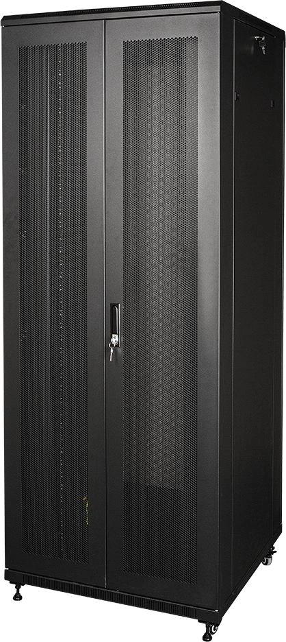 Шкаф серверный Lanmaster (TWT-CBB-47U-8X10-P1) напольный 47U 800x1000мм пер.дв.перфор. задн.дв.перфор.2-хст. 2 бок.пан. 800кг черный 926мм 131.2кг 2277мм IP20 металл