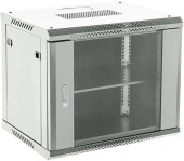 Шкаф коммутационный Rexant (04-0954-111) настенный 9U 400x542мм пер.дв.стекл серый 230град. металл