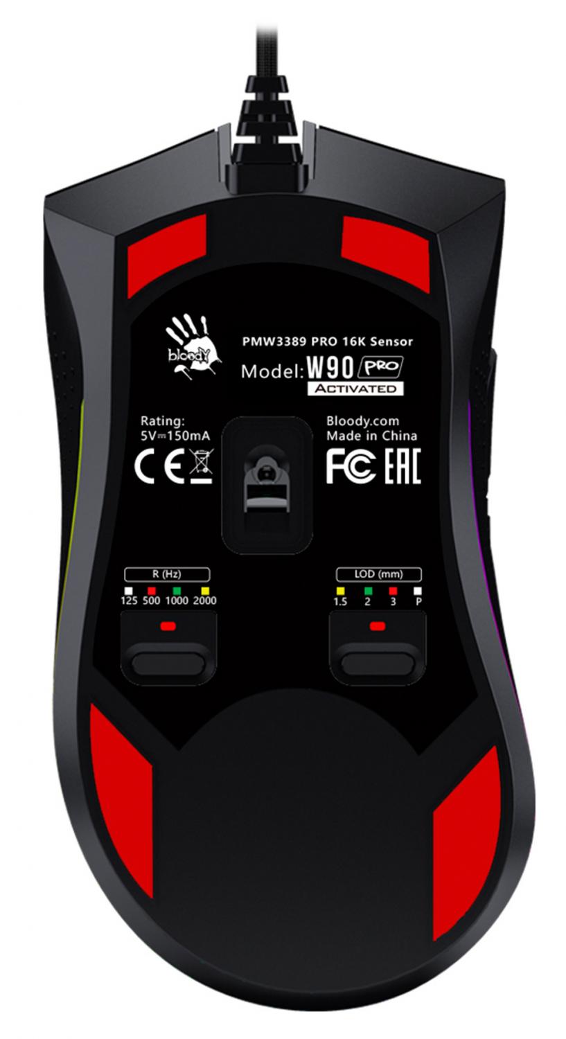 Мышь A4Tech Bloody W90 Pro черный оптическая 16000dpi USB 10but