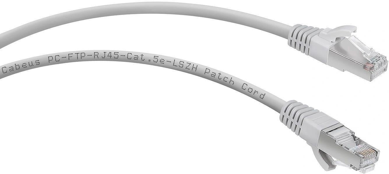 Патч-корд Cabeus PC-FTP-RJ45-CAT.5E-20M-LSZH F/UTP RJ-45 вил.-вилка RJ-45 кат.5E 20м серый LSZH