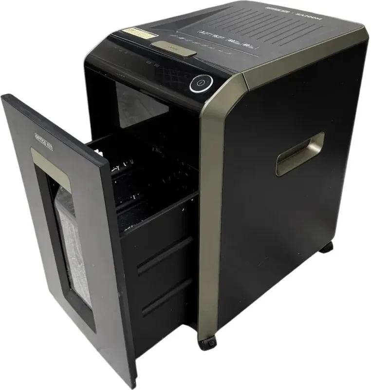 Шредер Office Kit SA200С 3,8x10 черный/серый с автоподачей (секр.P-4) фрагменты 220лист. 40лтр. скобы пл.карты