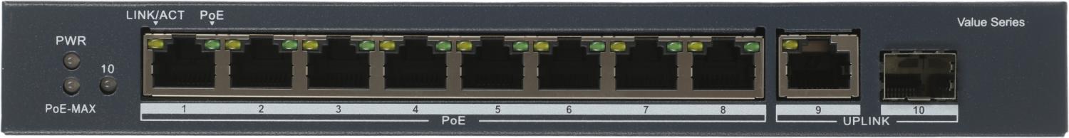 Коммутатор Hikvision DS-3E0510P-E/M(B) 9x1Гбит/с 1SFP 8PoE 58W неуправляемый