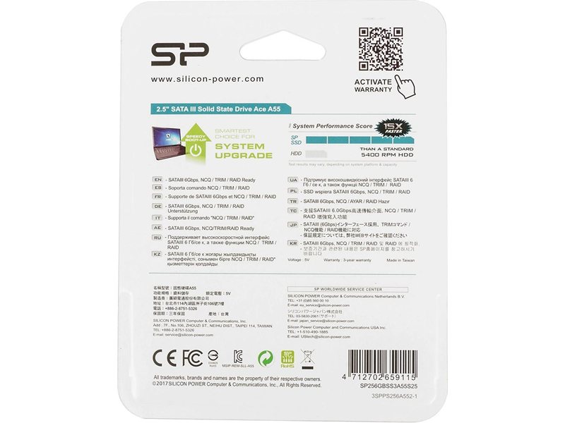 Накопитель SSD Silicon Power SATA-III 256GB SP256GBSS3A55S25 Ace A55 2.5"