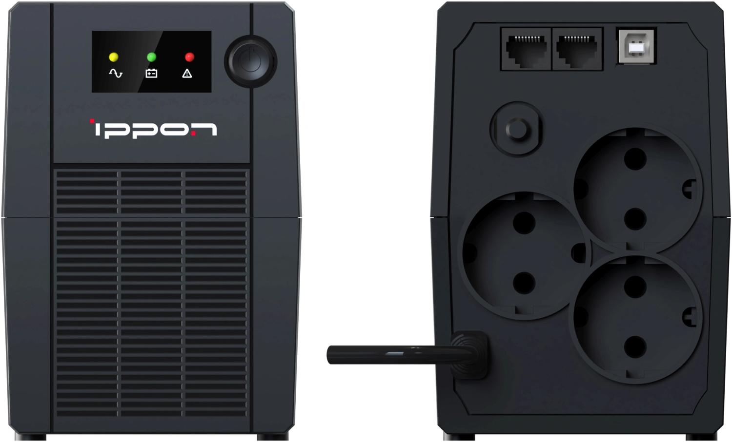 Источник бесперебойного питания Ippon Back Basic 850S New Euro 480Вт 850ВА черный