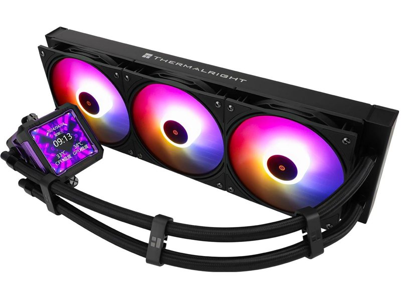 Система водяного охлаждения Thermalright Frozen Warframe PRO 360 ARGB Soc-AM5/AM4/1200/1700/1851 черный 4-pin 29.8dB Al LCD Ret (F-WFRAME-PRO-360-BL-ARGB)