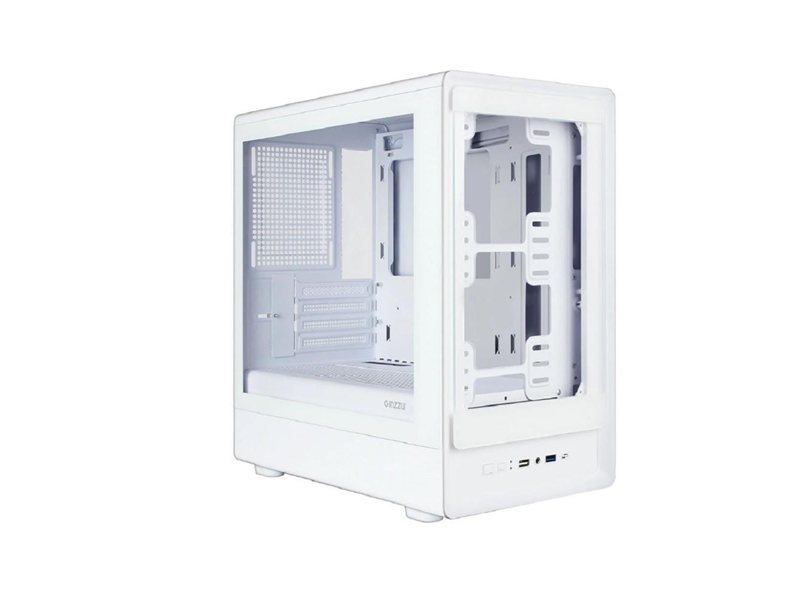 Корпус Ginzzu CL420 mATX передняя панель Стекло белый