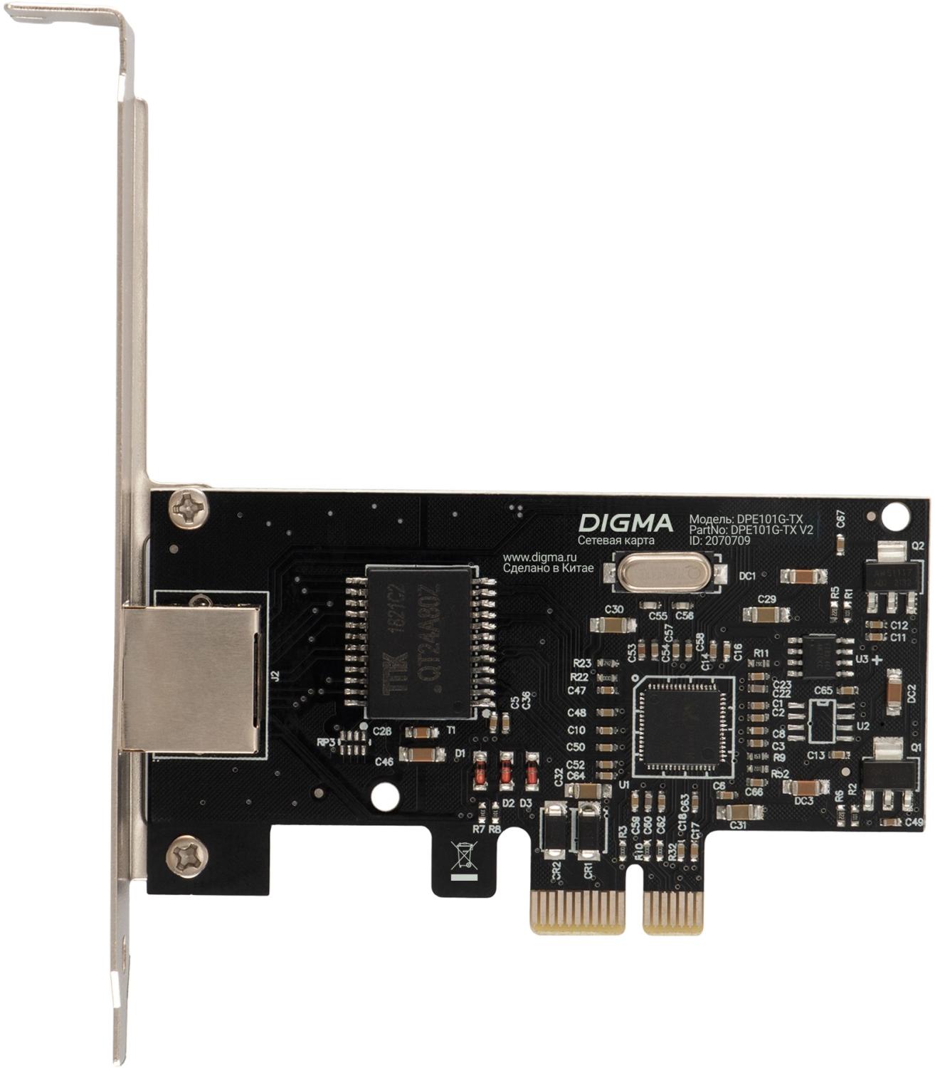 Сетевая карта Gigabit Ethernet Digma DPE101G-TX DPE101G-TX V2 PCI Express