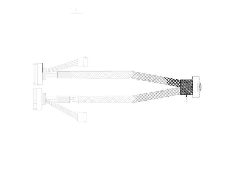 Кабель DiliVing DL-LP8639 Slimline LP x8 (SFF8654LP)  -to- 2x U.2 Direct (SFF8639), 70cm