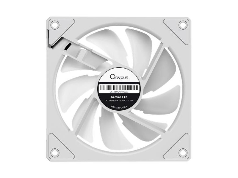 Вентилятор для корпуса Ocypus Gamma F12 WH ARGB REVERSE BLADE, 120x120x25mm, 4-PIN PWM, 800-1600 RPM, 31 DBA MAX, HYDRO BEARING
