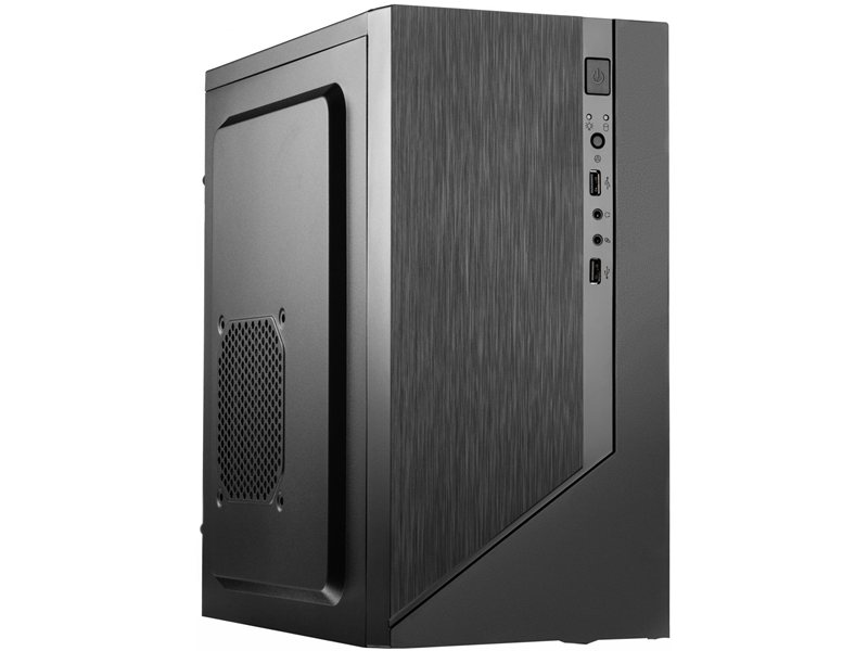 Корпус с блоком питания 450Вт./ Case Forza mATX, 450W, 2xUSB2.0, Black, w/o FAN, 12 cm fan PSU, power cord