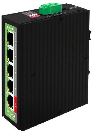 Коммутатор Digma DSP404F-1F-200 (L2) 5x100Мбит/с 4PoE 4PoE+ 1PoE++ 200W неуправляемый