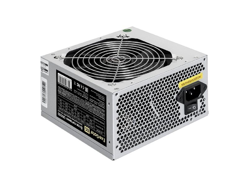 Exegate EX282069RUS-PC Блок питания 550W ExeGate UN550 (ATX, PC, 12cm fan, 24pin, 4pin, PCIe, 3xSATA, 2xIDE, кабель 220V в комплекте)