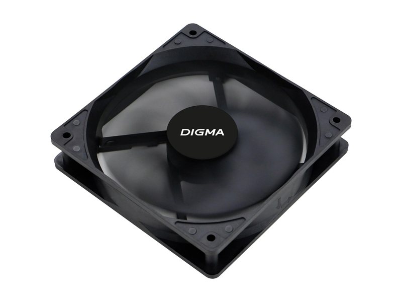 Вентилятор Digma DFAN-120-9 120мм черный 3-pin 4-pin (Molex)Ret