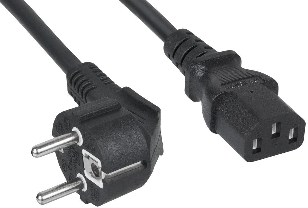Шнур питания Cabeus PC-186-VDE-5M C13-Schuko проводник.:3x0.75мм2 5м 220/250В 6А черный