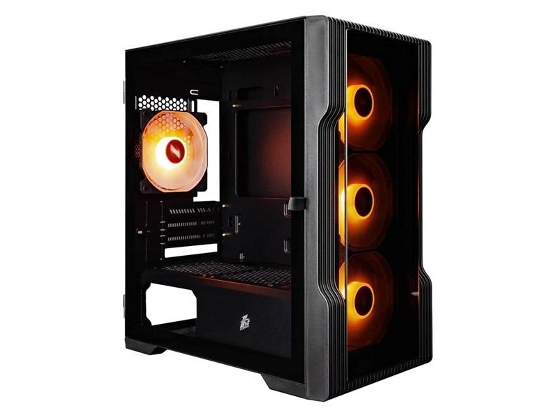 корпус 1STPLAYER TRILOBITE T3-G ARGB Black / mATX / 4x120mm ARGB fans / T3-G-BK-4F7