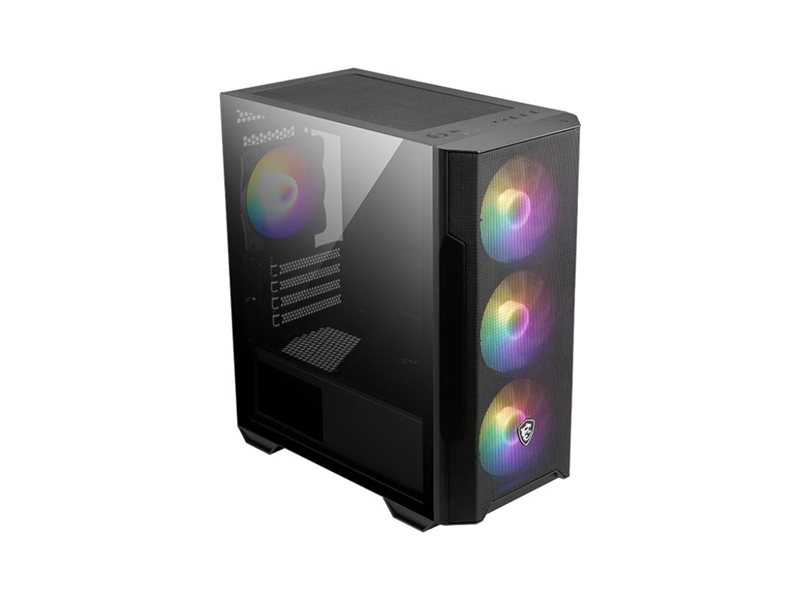 Корпус ПК без блока питания/ Case MSI MAG FORGE M100R, Mini-Tower, TG, 4x120mm ARGB, 2xUSB 2.0, 1xUSB 3.0, mATX, mITX Black