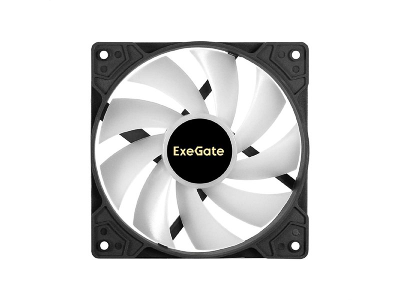 Exegate EX295967RUS Вентилятор 12В DC с подсветкой ExeGate EX12025H3P4PMY-PWM.ARGB (120x120x25 мм, Hydraulic bearing (гидродинамический), 5V ARGB 3pin, 4pin PWM, 1200RPM, ARGB подсветка, 26dBA)