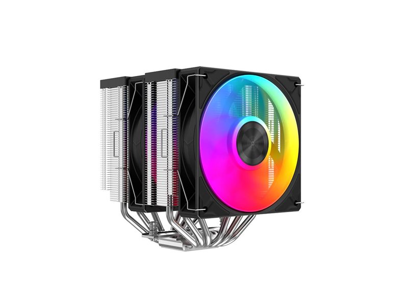 Кулер для процессора/ CPU Cooler SAMA A60L (265W, 4-pin PWM, 156.5mm, 6x6mm, ARGB, 2x120mm, 78CFM, 29dBA, 2200RPM, S: 1851/1700/1200/115X, AM5/AM4, silver)