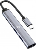 Разветвитель USB-C Digma DHUB-5USB-AC-3.0 5порт. серебристый