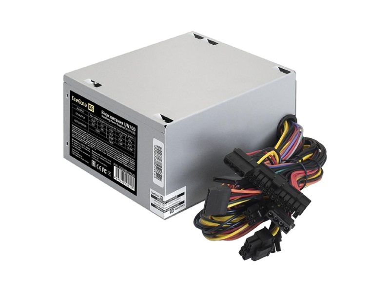 Exegate EX259602RUS Блок питания 700W Exegate UN700, ATX, 12cm fan, 24p+(4+4)p, 6/8p PCI-E, 4*SATA, 2*IDE, FDD
