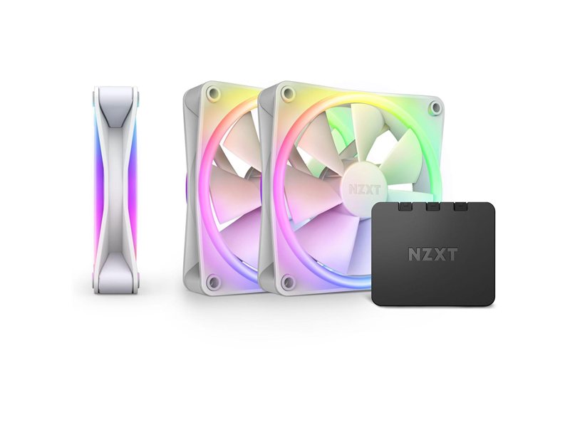 Комплект кулеров для корпуса ПК/ Case Cooler NZXT F120 RGB DUO Triple Pack (120x120x25mm, 4-pin PWM, RGB, 48.58CFM, 29dBA, 1800RPM, White, 3pcs)