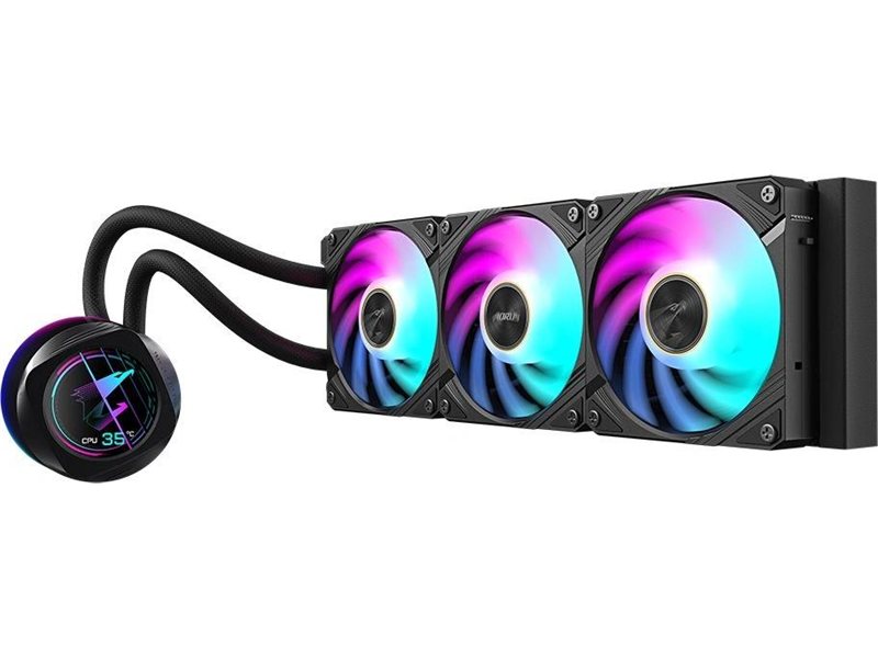 Система водяного охлаждения Gigabyte Aorus Waterforce X II 360 ARGB Soc-TR4/sTR5/AM5/AM4/1200/1700/1851 черный 4-pin 12-37.5dB Al LCD Ret (GP-AORUS WATERFORCE X II 360)