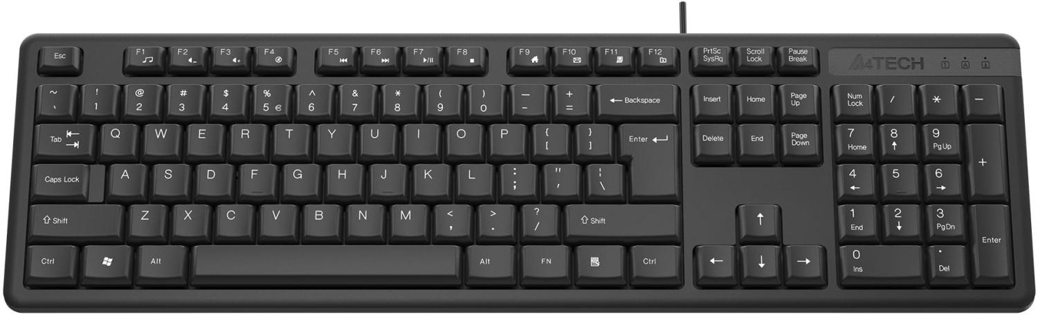 Клавиатура A4Tech KR-3 черный USB кабель 1.5м