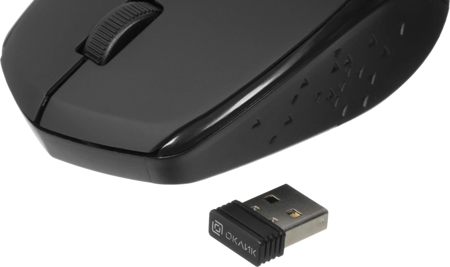 Мышь Оклик 488MW черный оптическая 1600dpi беспров. USB для ноутбука 4but (1196560)