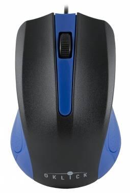 Мышь Оклик 225M черный/синий оптическая 1200dpi USB 3but (288233)