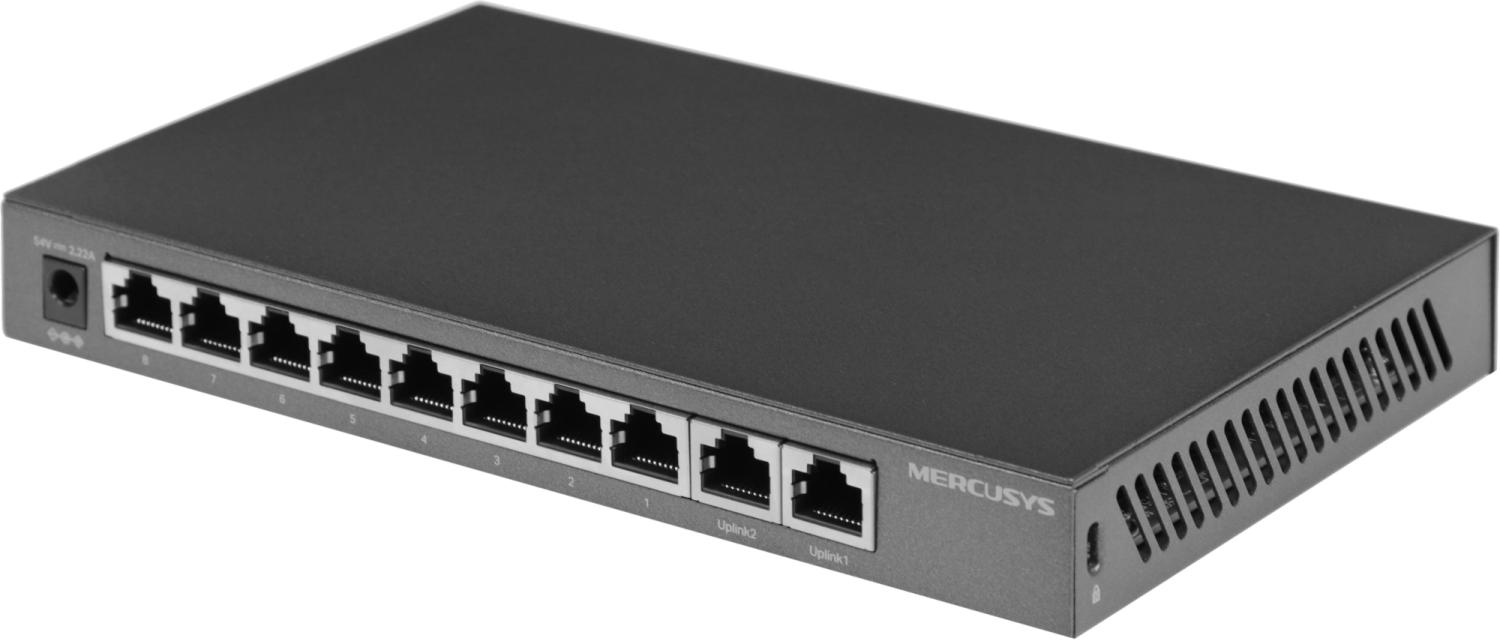 Коммутатор Mercusys MS110GMP (L2) 10x1Гбит/с 8PoE+ 111W неуправляемый