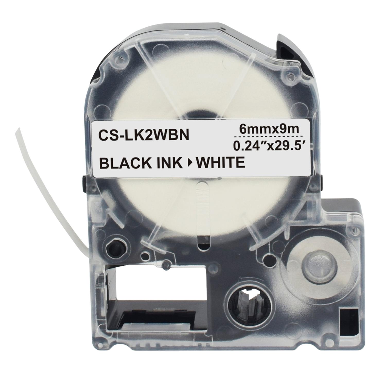 Картридж ленточный Cactus CS-LK2WBN LK-2WBN черный на белом 6x9 для Epson LW300/LW400/LW700/LW600P/LW1000P/K400/Z700/Z900