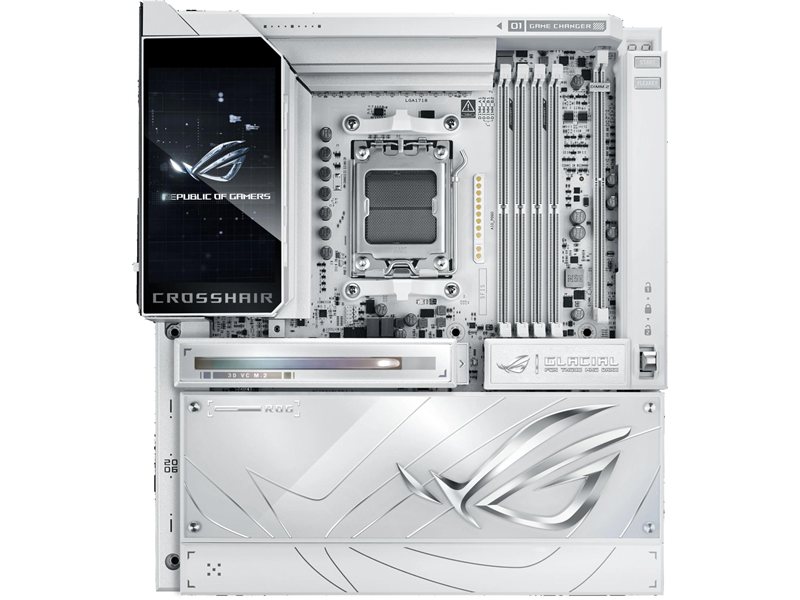 Материнская плата ASUS ROG CROSSHAIR X870E GLACIAL AM5 E-ATX 4xDDR5 2xPCIEx16 2xM.2 2xUSB-C 2x10GLAN WiFi 7