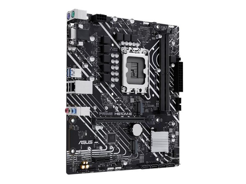 Материнская плата ASUS PRIME H610M-E-CSM, LGA1700, H610, 2*DDR5, 4*SATA, 2*M.2, 2*USB 3.2, 2*USB 2.0, 1*PCIx16, 1*PCIx1, DP+VGA+HDMII, mATX; 90MB1G10-M0EAYC
