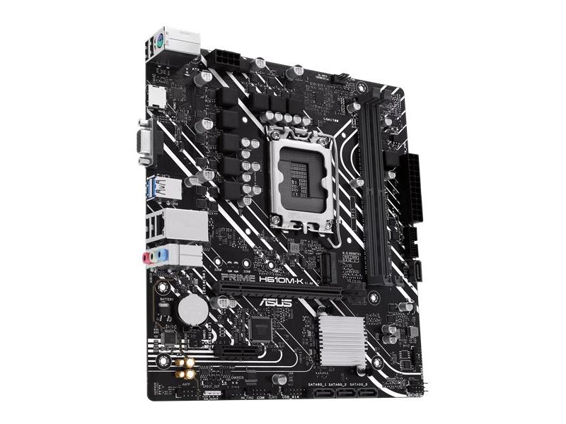 Материнская плата ASUS PRIME H610M-K, LGA1700, H610, 2*DDR5, 4*SATA, 1*M.2, 2*USB 3.2, 4*USB 2.0, 1*PCIx16, 1*PCIx1, HDMI+VGA, mATX; 90MB1GA0-M0EAY0