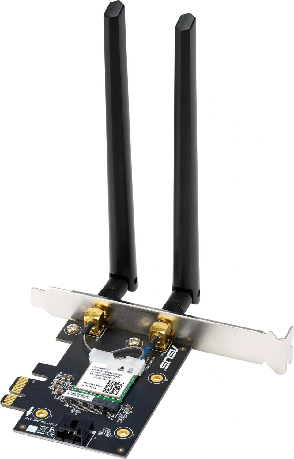 Сетевой адаптер Wi-Fi + Bluetooth Asus PCE-BE6500 BE6500 PCI Express (ант.внеш.съем) 2ант.