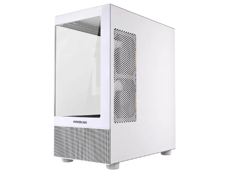 Powercase Корпус Vision Micro M2 ARGB, Tempered Glass, 3x 120mm ARGB PWM Fan, белый, mATX (CVMWM2-A3)