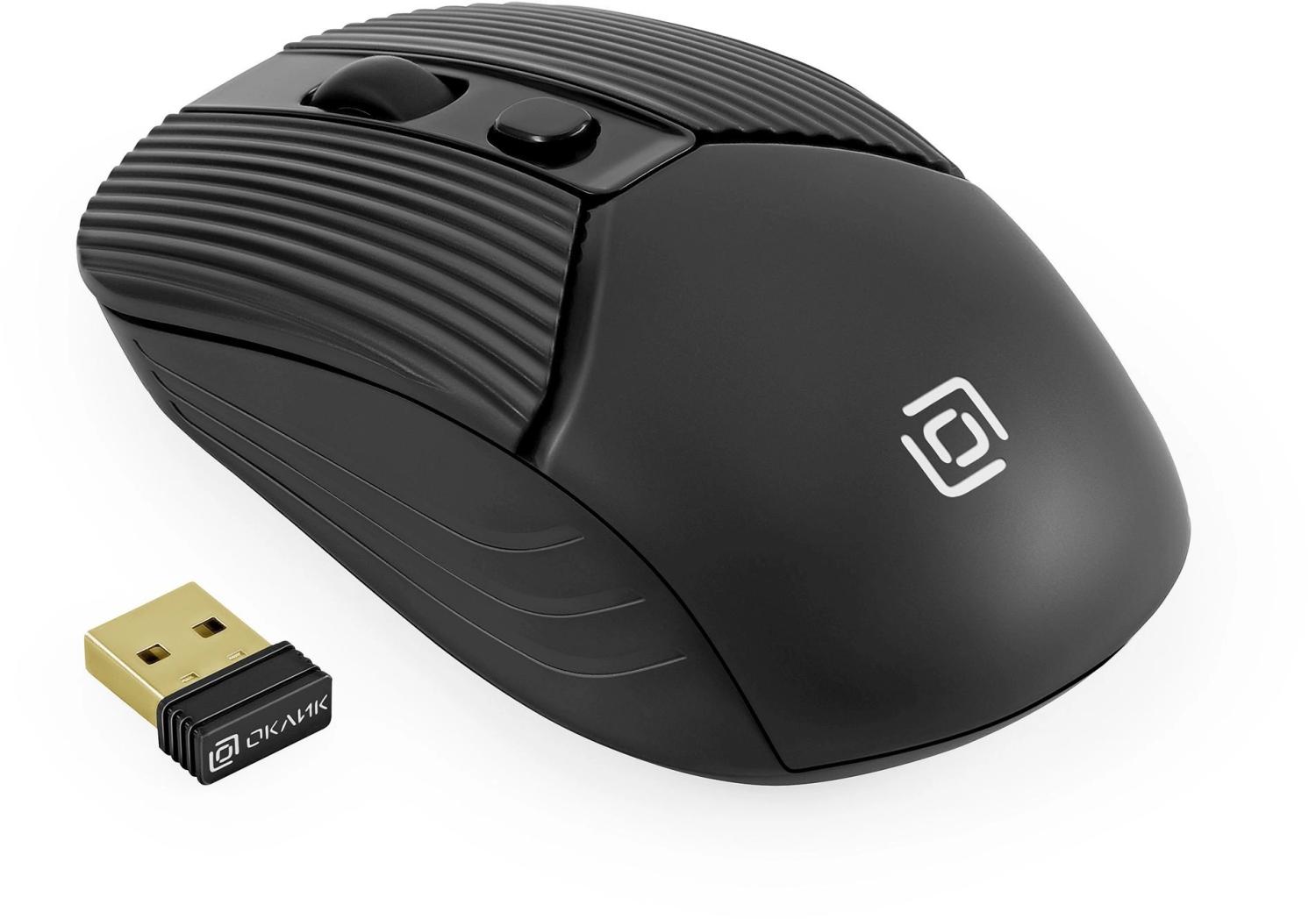 Мышь Оклик 509MW black черный оптическая 1600dpi беспров. USB для ноутбука 4but (1885208)