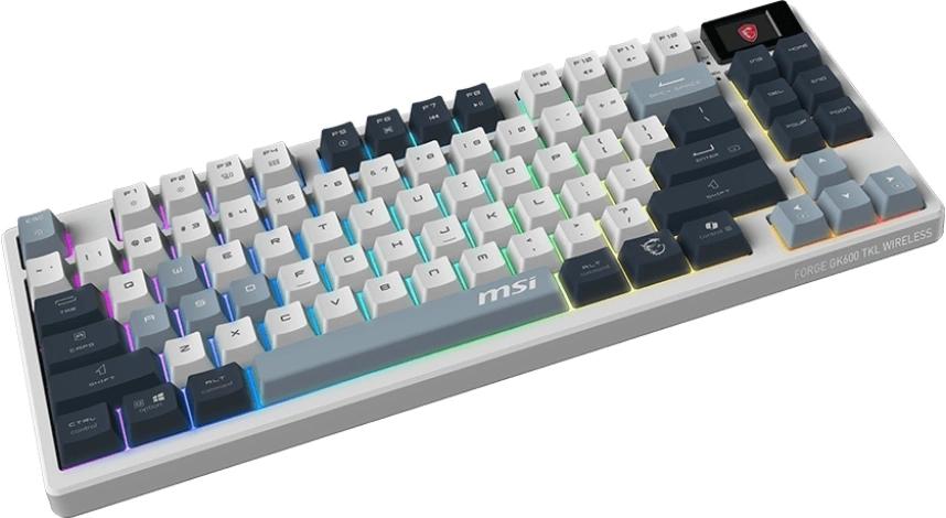 Клавиатура MSI GK600 механическая белый/синий USB беспроводная BT/Radio Multimedia for gamer LED (S11-43RUP01-HH9) кабель 1.8м