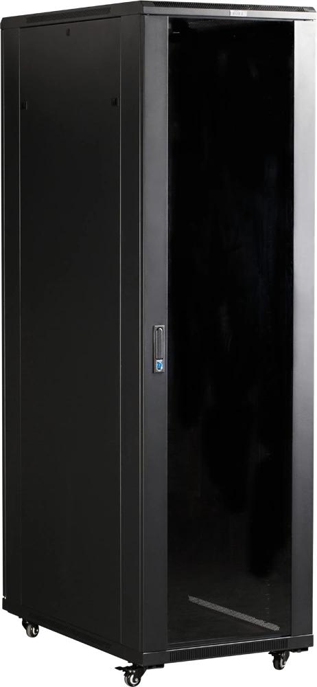 Шкаф серверный Lanmaster (TWT-CBB-47U-6X6-G1) напольный 47U 600x600мм пер.дв.стекл металл 2 бок.пан. 800кг черный 526мм 95кг 2277мм IP20 металл