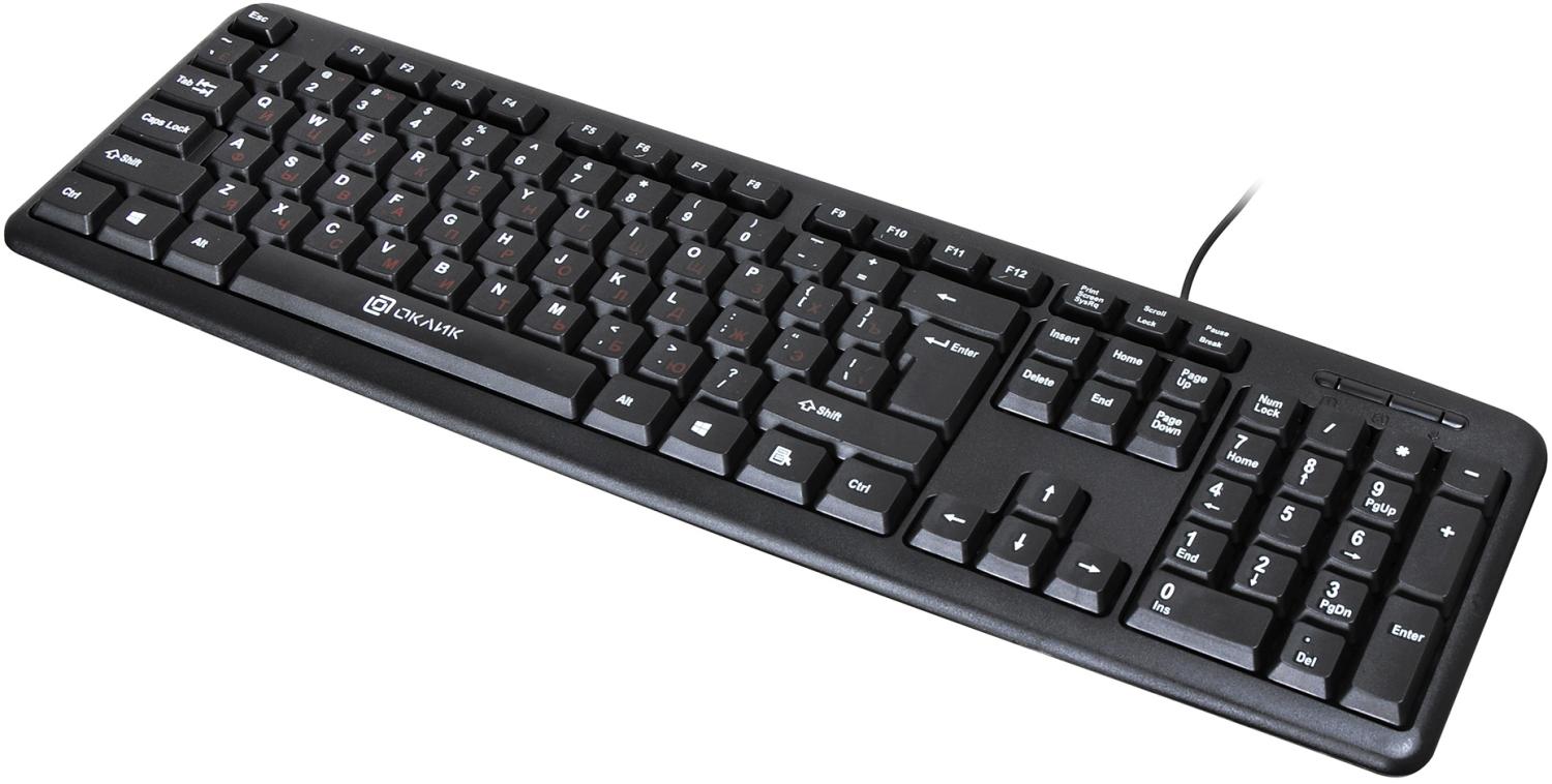 Клавиатура Оклик 90M черный USB (402127) кабель 1.35м