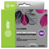 Картридж струйный Cactus CS-LC980M пурпурный (16мл) для Brother DCP-145C/165C/MFC-250C/290C с чипом