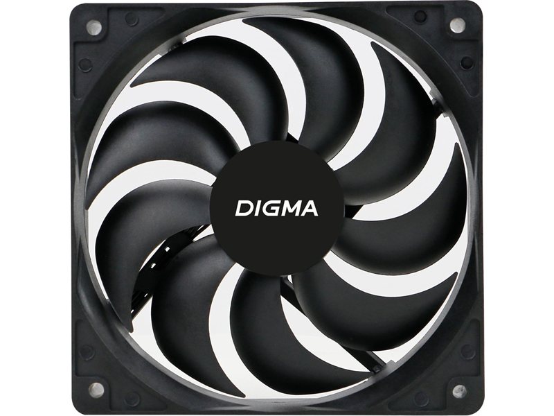 Вентилятор Digma DFAN-120-9 120мм черный 3-pin 4-pin (Molex)Ret