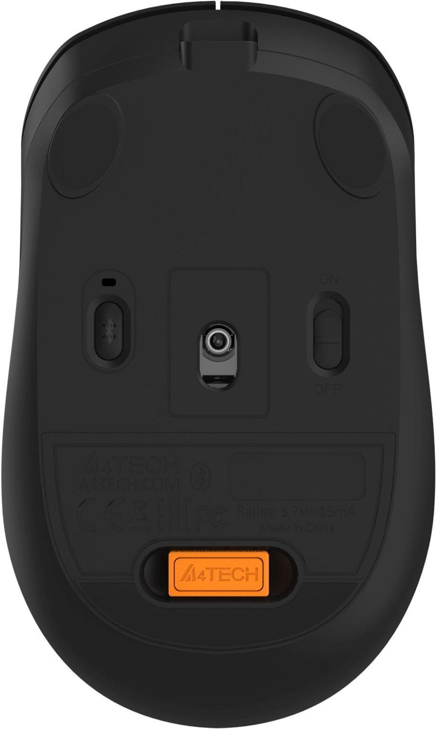 Мышь A4Tech Fstyler FB10CS черный оптическая 2000dpi silent беспров. BT/Radio USB 4but (FB10CS USB STONE BLACK)