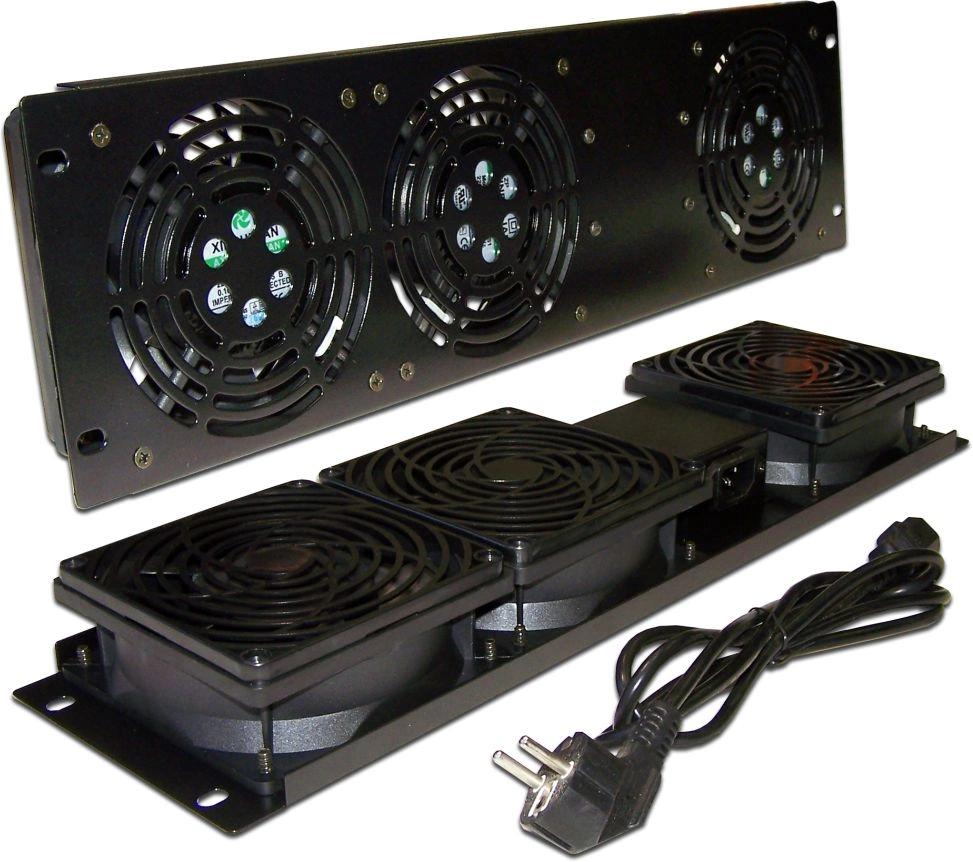 Блок вентиляторов Lanmaster (TWT-CB-FANV3-RACK) 3 вент. черный (упак.:1шт)