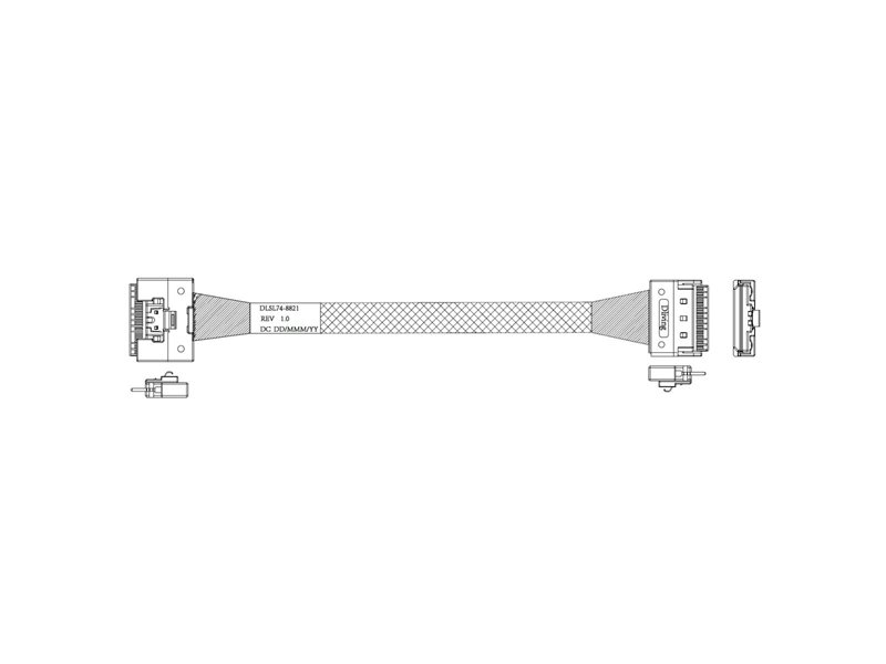 Кабель DiliVing DLSL74-8821 Slimline SASx8 (SFF8654)  -to- Slimline SASx8 (SFF8654) , 85ohm, PCIe Gen4, 100CM