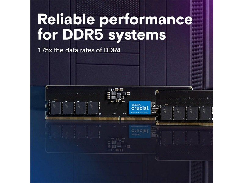 Модуль памяти Crucial 2*16 GB (KIT) Crucial DDR5 4800 DIMM Classic Desktop Non-ECC, CL40, 1.1V, SRx8,