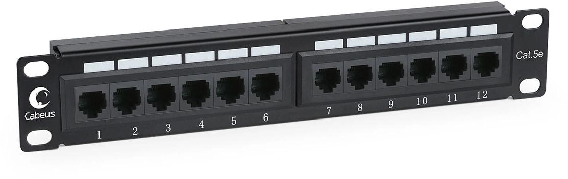 Патч-панель Cabeus PL-12-CAT.5E 10"-DUAL 10" 1U 12xRJ45 кат.5E UTP
